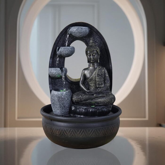 Водоспад Zen'Light Zimmerbrunnen Buddha Harmonie: фонтан Будди з LED-підсвічуванням, 40 см