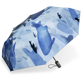 Парасолька CUBY, парасолька, зовнішній захист від ультрафіолету Жіноча автоматична складна парасолька вітрозахисна від дощу, міні-парасолька кишенькові парасольки з 8 ребрами для дорослих та дітей Парасолька для подорожей (синій кит)