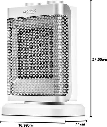 Обігрівач настільний Cecotec ReadyWarm 1500 Max Ceramic Rotate – керамічний, 1500 Вт, з регулюванням температури та 3 режимами, площа обігріву 15 м², білий