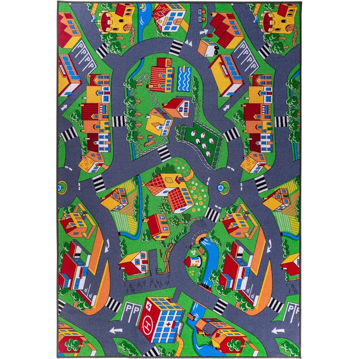 Дитячий килимок, вуличний килимок, ігровий килимок, сіро-зелений (200 см x 200 см)