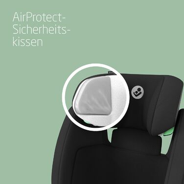 Дитяче автокрісло Maxi-Cosi RodiFix AirProtect, 15-36 кг, 3,5-12 років, відкидне дитяче крісло ISOFIX, регульований підголівник/спинка, додатковий бічний захист, швидке кріплення, (i-Size, Чорний)