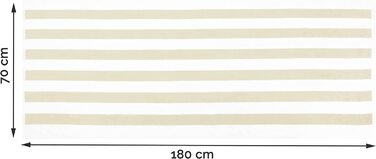 Набір рушників для сауни ZOLLNER, 2 шт., 70x180 см, в білу смужку (70x180 см, бежевий)