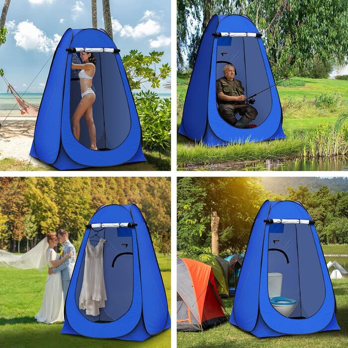 Намет для туалету CLIPOP Pop-Up, портативний, для відпочинку на природі, 150x150x190 см, блакитний