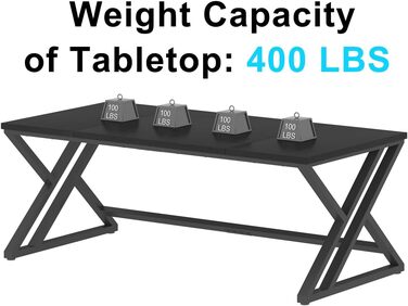 Великий комп'ютерний стіл LVB 180x80 см: стіл для офісу, роботи, геймінгу з дерева та металу (чорний)