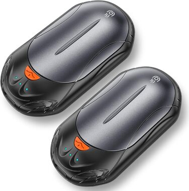 Електричні грілки для рук OUTJUT 6000mAh, 2 шт., USB, портативні, 3 режими нагріву, для спорту, кемпінгу, подарунок (сірий, чорний)