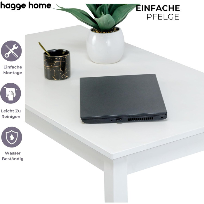 Стол журнальний/письмовий Hagge Home скандинавський, білий, 75x38x75 см