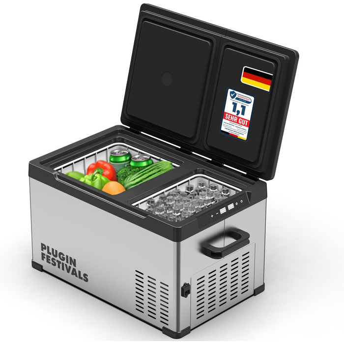 Електрична термохолодильник Plug In Festivals DUAL Ice Cube 23L з компресором -120°C, 12V/230V, App-керування, для авто та кемпінгу