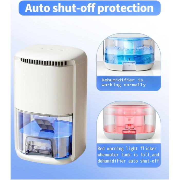 Електричний осушувач повітря 1000 мл для дому, авто, ванної кімнати (білий)