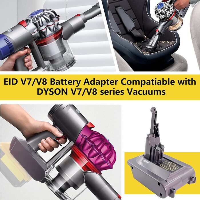 Адаптер батареї EID для Dyson V7&V8, перетворювач батареї Einhell 18 В на пилосос Dyson V7/V8