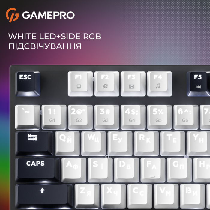 Дротова механічна клавіатура GamePro Genesis Metallic (MK144B) 100% Red switches