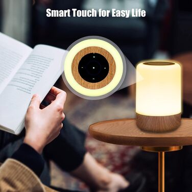 Приліжковий світильник Touch Dimmable, 8 кольорів, USB, таймер, нічник (горіх-1 шт. )