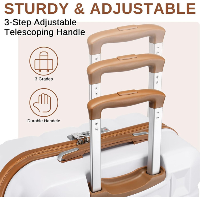 Набір валіз KONO 4 шт. з ABS-пластику з TSA замком (M, L, XL) - білий