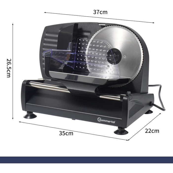 Електрична швейцарська машина для нарізання Allesschneider AS190 DUAL 200W з нержавіючої сталі з хвилястим та гладким лезом, компактна, професійна, для нарізання хліба та інших продуктів, регулювання 0-15 мм
