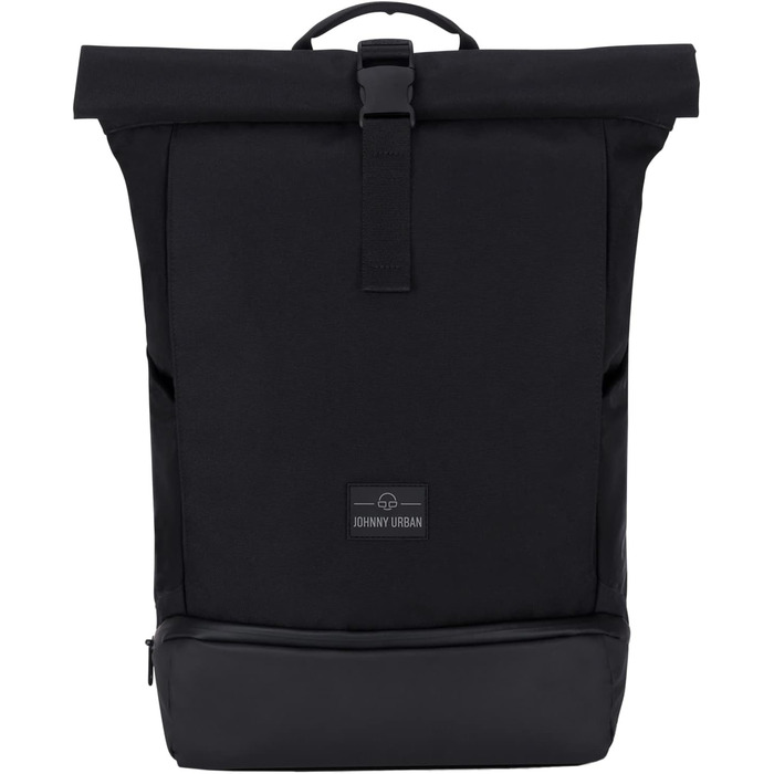 Рюкзак Johnny Urban Rolltop для жінок і чоловіків великий чорний - Allen Large - Рюкзак для ноутбука для університету, бізнесу, велосипеда - Екологічний - Водовідштовхувальний