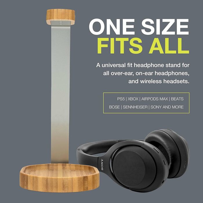 Підставка для навушників Knox Gear з дерева, бамбукова коричнева