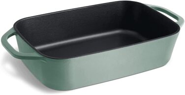 Форма для випічки Springlane з чавуну з кришкою 3L, емальована форма для хліба, паштетів та запіканок, міцна чавунна сковорода 33,5 x 13 см, м'ятного кольору (чавун, форма для запікання м'ятна)