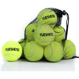 Тенісні м'ячі Yuesheng Рожевий тенісний м'яч, тренувальні м'ячі для початківців середнього рівня, тенісні м'ячі для собак, 12 упаковок з сітчастою кишенею для простих жовтих