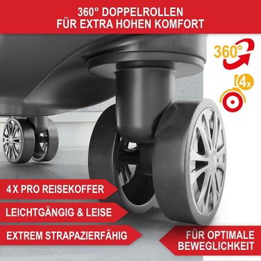 Набір валіз Onbest Premium 4-в-1 з жорстким корпусом, TSA-замком та USB-портом – Плюс ваги для валіз, ременів, адресників, тримача для напоїв, чохла для взуття та чохлів від пилу (Чорний)