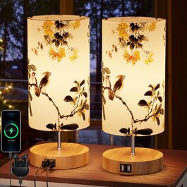 Приліжковий світильник GPATIO Touch Dimmed, 2 USB, LED, декоративна спальня/вітальня/дитяча кімната (птах*2)