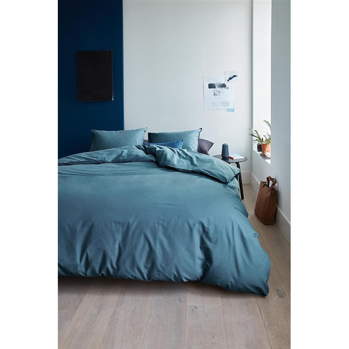 Комплект постільної білизни Organic Basic Color Blue Grey Розмір 155x22080x80см Однотонна бавовна 155x220 см 80x80 см