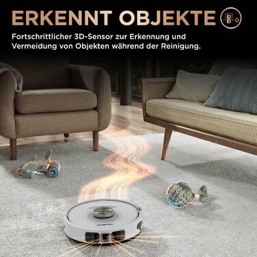 Робот-пилосос Shark PowerDetect 2-в-1 з функцією миття, NeverTouch Pro, 60 днів автономності, самостійне очищення контейнера, 3D та LiDAR навігація, уникнення перешкод NeverStuck, керування через додаток, білий, AV2810ZEEUWH, 4 щітки / Anti-Micro Pads / 2