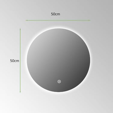 Дзеркало для ванної кімнати LED з підсвічуванням 40x60 см, 3 кольори світла, сенсорний вимикач, IP67, енергозберігаюче, A++, для ванної та вітальні