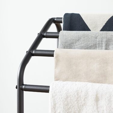 Підставка для рушників HOOBRO, стояча, велика, з 4 перекладинами, 41,5 x 28,5 x 79,5 см, вішалка для одягу, рушників, ковдр, економна, стабільна, в індустріальному стилі