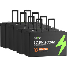 Літієва батарея XZNY 12V 100Ah Mini LiFePO4 зі 100A BMS для автофургонів, сонячних батарей та автономної мережі (4 упаковки)