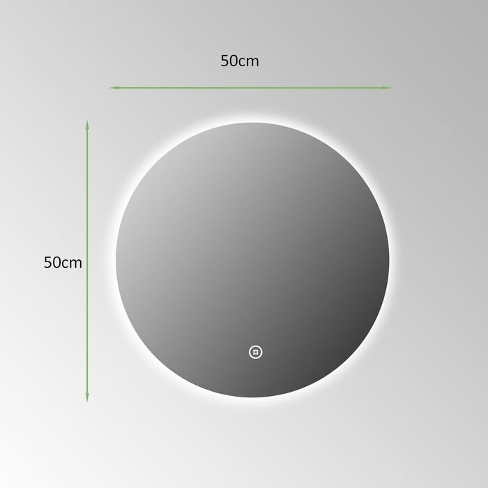 Дзеркало для ванної кімнати LED з підсвічуванням 40x60 см, 3 кольори світла, сенсорний вимикач, IP67, енергозберігаюче, A++, для ванної та вітальні