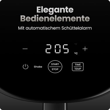 Фритюрниця без олії Chefman 2L: компактна, чорна, з антипригарним кошиком та цифровим таймером