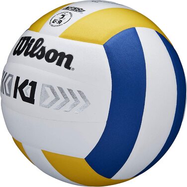 Вілсон унісекс-дорослий Золотий волейбол K1 офіційного розміру синій / білий / жовтий