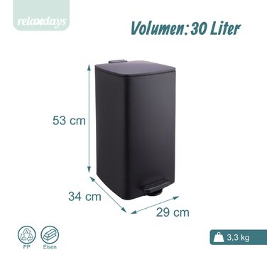 Відро для сміття Relaxdays, 30 літрів
