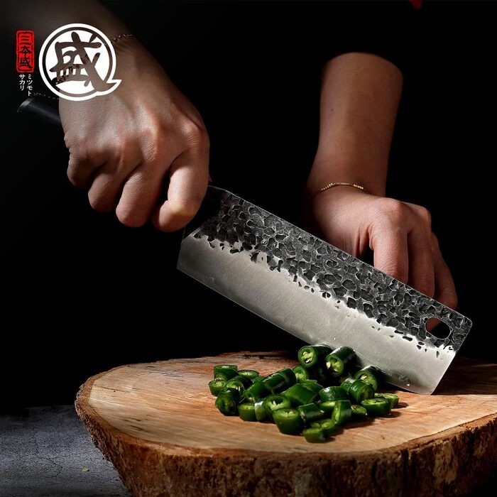 Японський ніж Santoku Mitsumoto Sakari 17 см, ручка з пакавуду, професійний кухонний ніж, чорний Nakiri 17 см