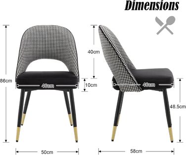 Набір з 2-х м'яких крісел з велюру для вітальні/кухні. Сучасний дизайн, без підлокітників, металеві ніжки. 2 шт. (Чорний)