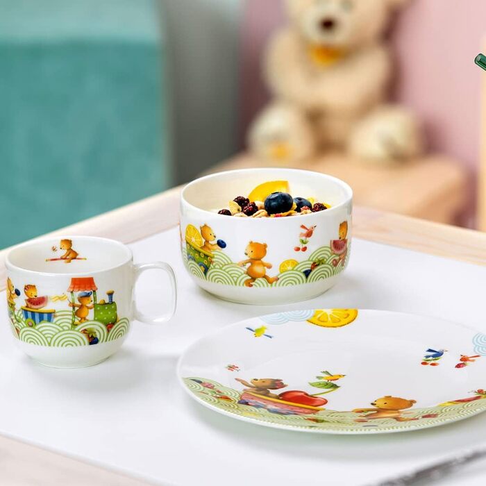 Набір дитячого посуду Villeroy & Boch Hungry as a Bear (3 шт.) - зелений, преміум-посуд
