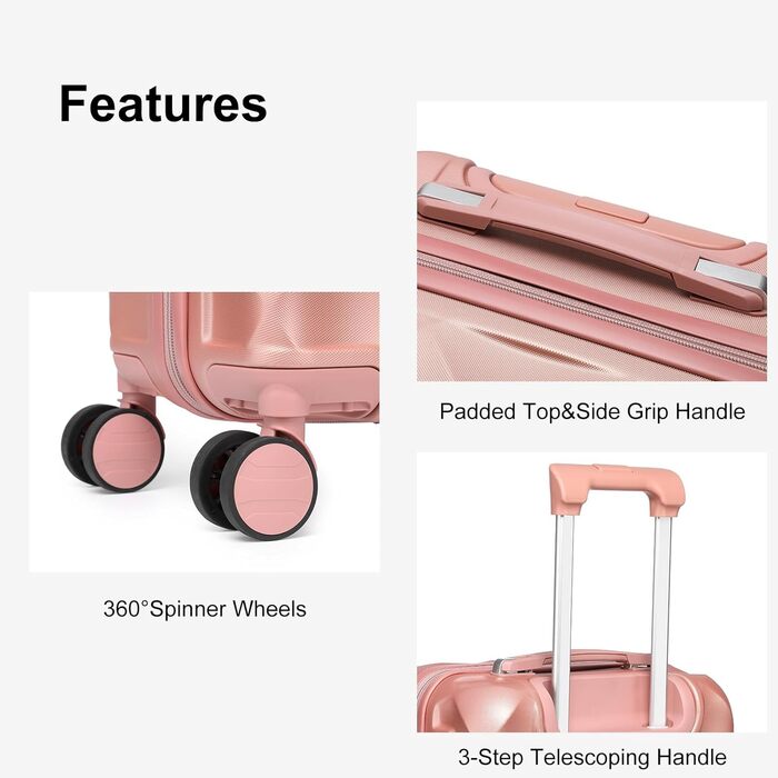 Набір валіз Sea Choice Hardschalen Trolley: 5шт (55/65/76 см), TSA-замок, рожеве золото