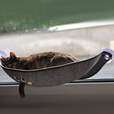 Шезлонг для кішок Aoresac, сидіння біля вікна з килимками і присоскою для прийняття сонячних ванн, до 20 кг, 70 см х 29 см