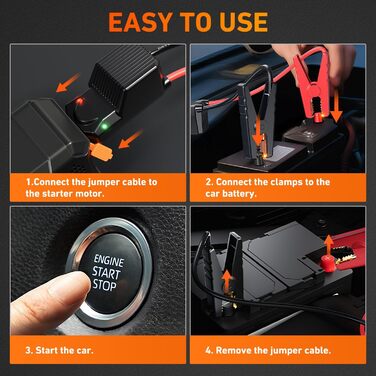 Powerbank-пусковий пристрій 26800mAh Starthilfe 7000A для автомобілів з компресором та ліхтариком, сумісний з бензиновими та дизельними двигунами (до 8.0L)