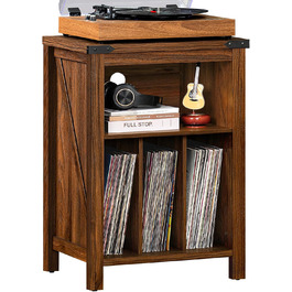 Підставка для програвача вінілу з полицями для платівок, дерев'яна, на 160 альбомів, для вітальні, спальні, офісу (колір: коричневий)