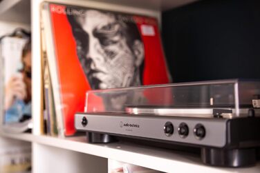 Програвач вінілу Audio-Technica LP60XBTBK, автоматичний, Bluetooth, USB, сірий, ремінний привід