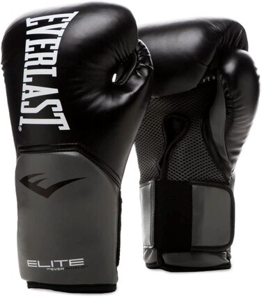 Боксерські рукавички для дорослих унісекс Everlast Pro Style Elite Glove рукавички 12 унцій чорний / сірий