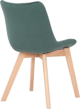 Набір з 2 обідніх стільців Passaic з оксамиту, ергономічні, з м'якою оббивкою та стежкою, з захистом для підлоги, до 150 кг, колір: зелений