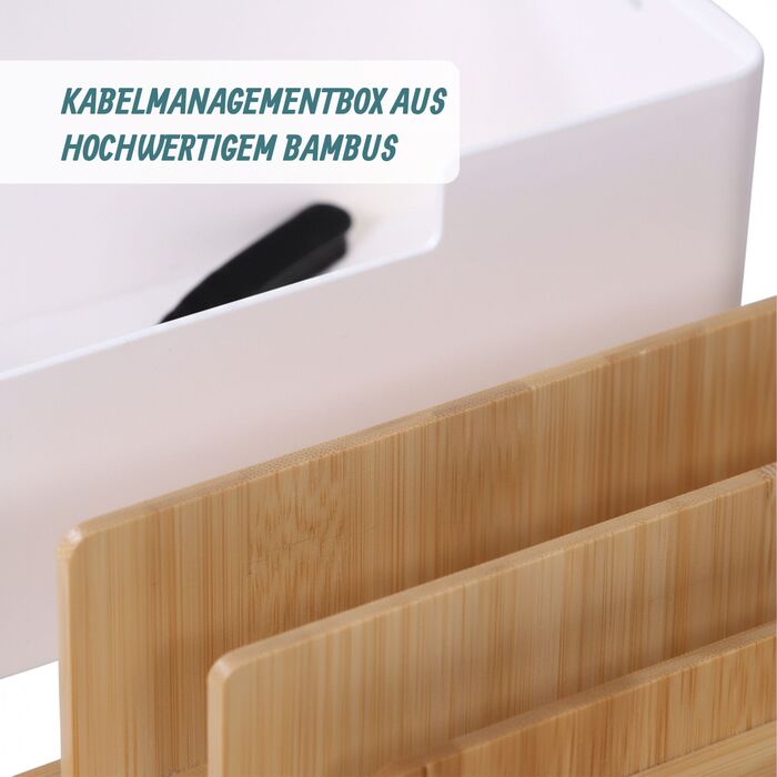 Організатор кабелів Relaxdays з бамбука та кріпленням