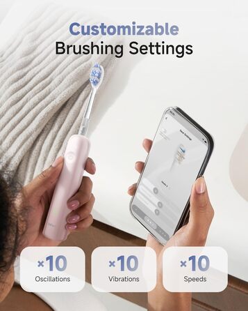 Звукова зубна щітка Laifen Wave Pro рожевого кольору: 6 режимів, акумулятор до 70 днів, контроль тиску, 2 насадки