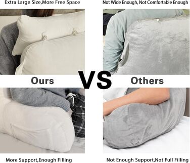 Лежак для читання в ліжко/крісло, подушка для спини з кишенями, для дорослих, для відпочинку, читання, перегляду телевізора, ігор (Бежевий)