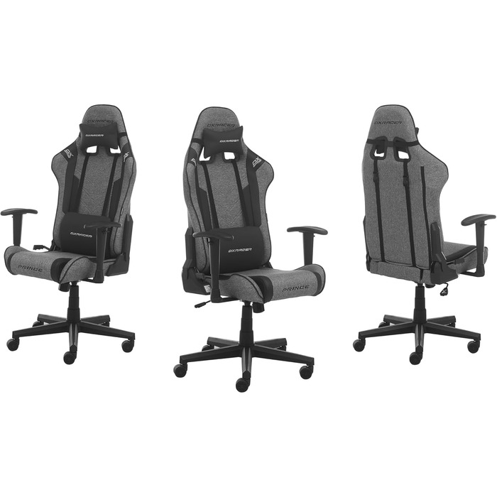 Ігровий/Офісний крісло DXRacer PRINCE 2.2 FD01 - чорно-сірий, з регулюванням висоти та функцією гойдання