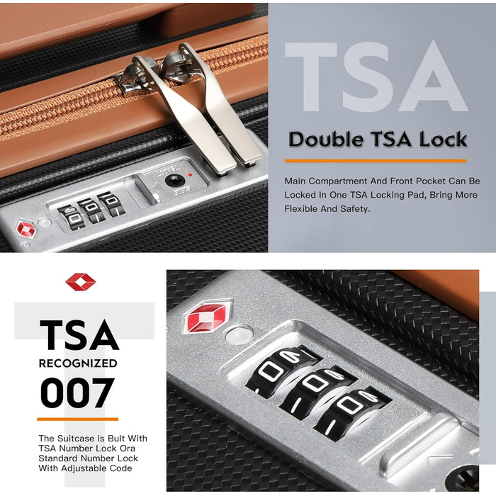 Набір валіз Joyway 3 в 1 з твердим корпусом, 4 колеса та TSA-замок. Включає косметичку та сумку-рюкзак. Колір: коричневий/білий. Підходить для ручної поклажі.