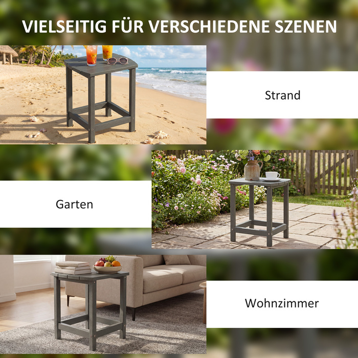 Садовий стіл, вуличний стіл для балкона з HDPE, складаний обідній стіл для саду, тераси, кемпінгу 48x37x46 см Сірий