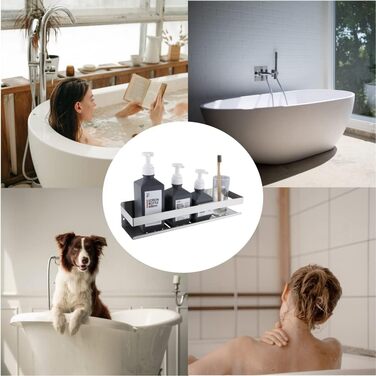 Поличка для душу без свердління, нержавіюча сталь, 40 см, H91107-40BN