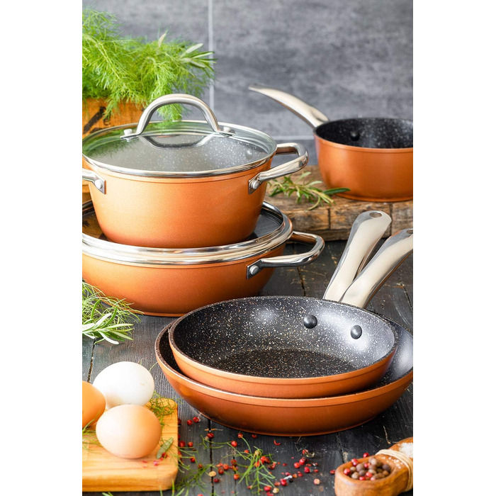 Мідний гриль MONIX з смужками 28 x 28 см, алюмінієва решітка з смужками, кована